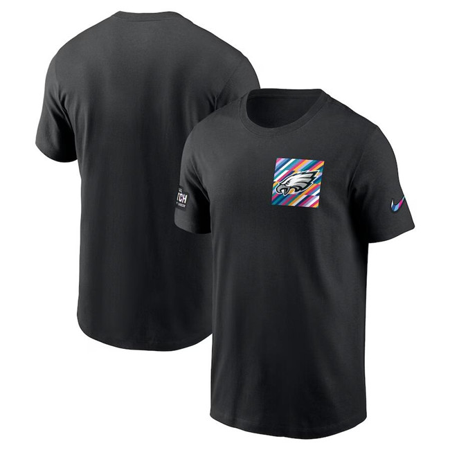 Men's Philadelphia Eagles Black 2023 Crucial Catch Sideline Tri-Blend T-Shirt - Click Image to Close